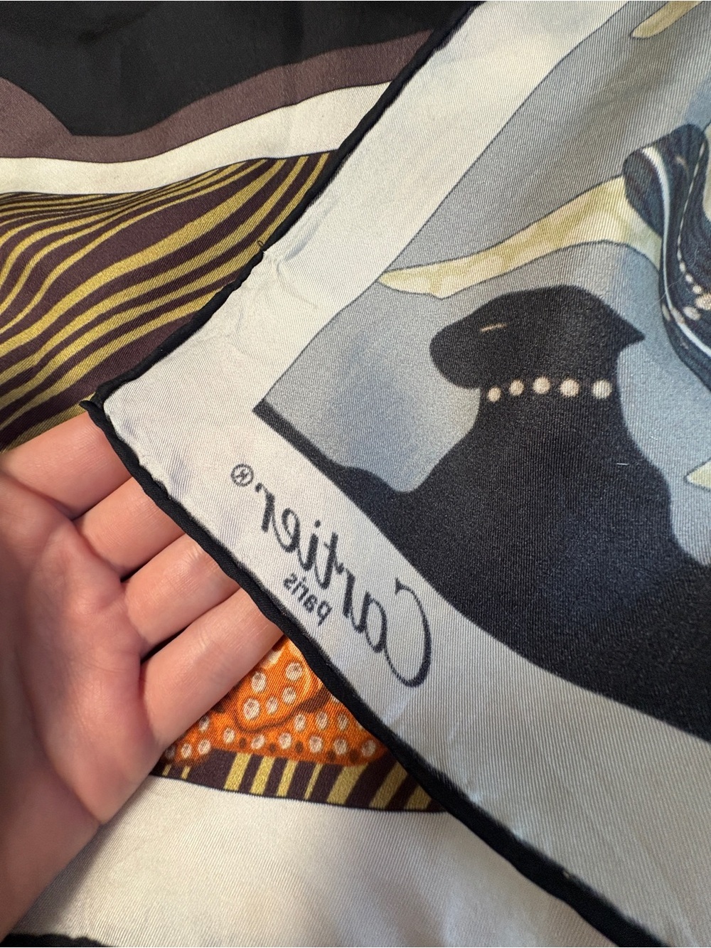 Cartier Paris Vintage Panther Bracelet Scarf 100% Silk Made in Italy - Picture 8 of 16